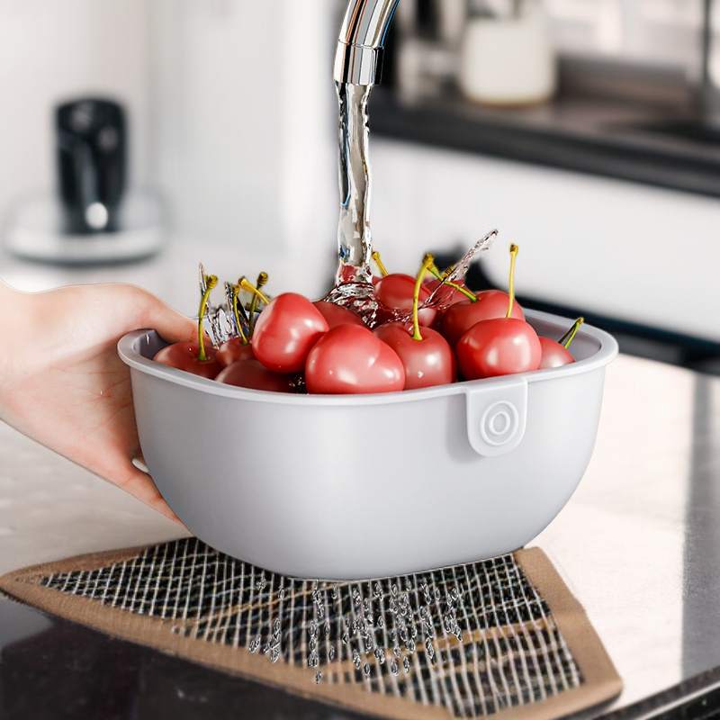 Kétszintes, vastagított, multifunkcionális gyümölcs- és snacktároló kosár