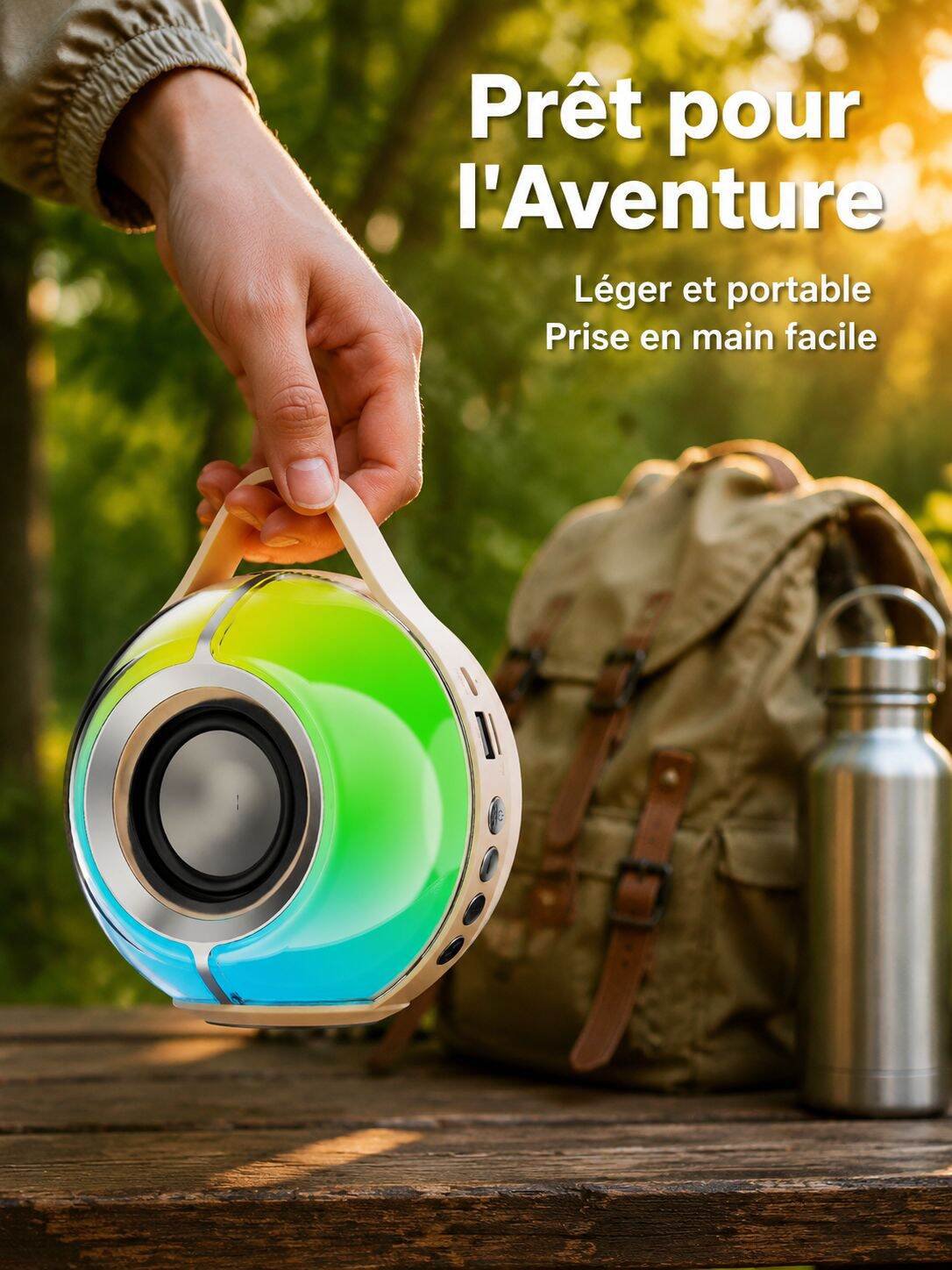 Enceinte Bluetooth portable d'extérieur avec éclairage RGB