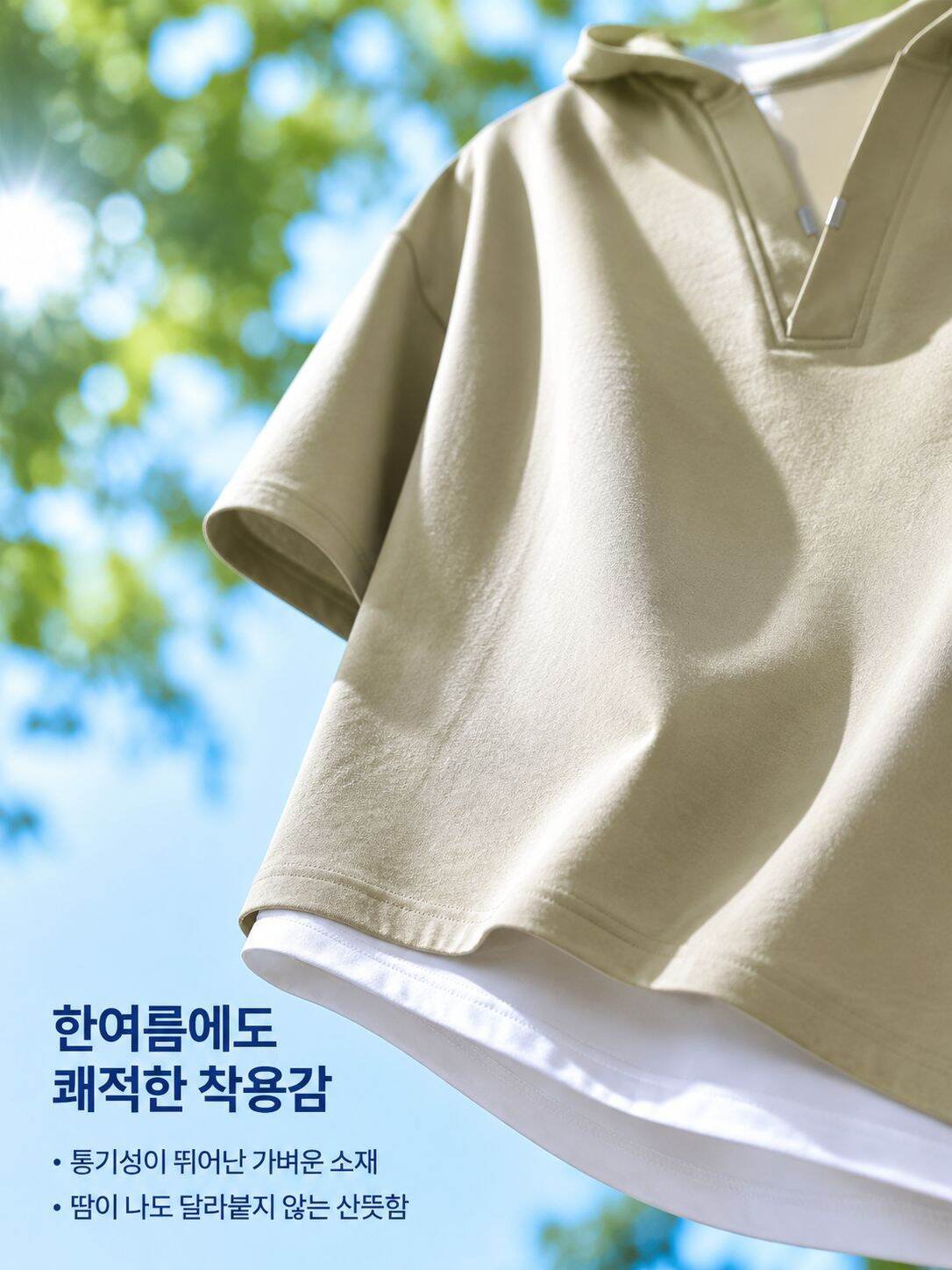 편안한 데일리 남자 티셔츠 착용컷