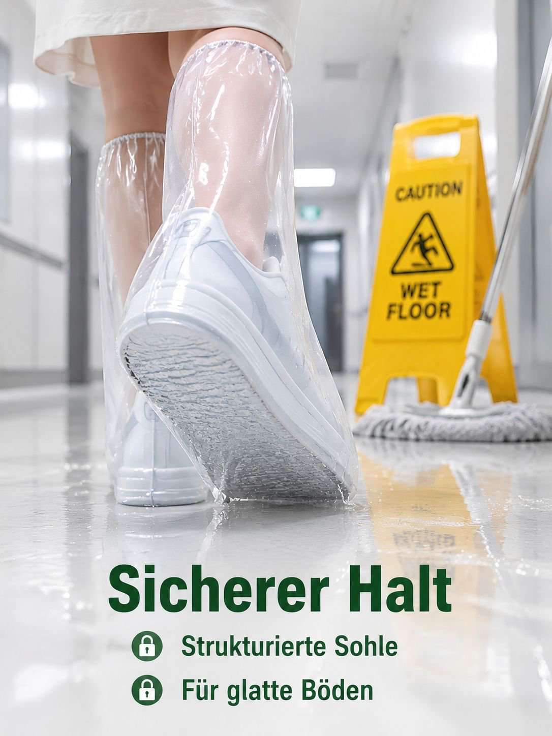 Wasserdichte, rutschfeste, extra dicke, hohe, Einweg-Überschuhe