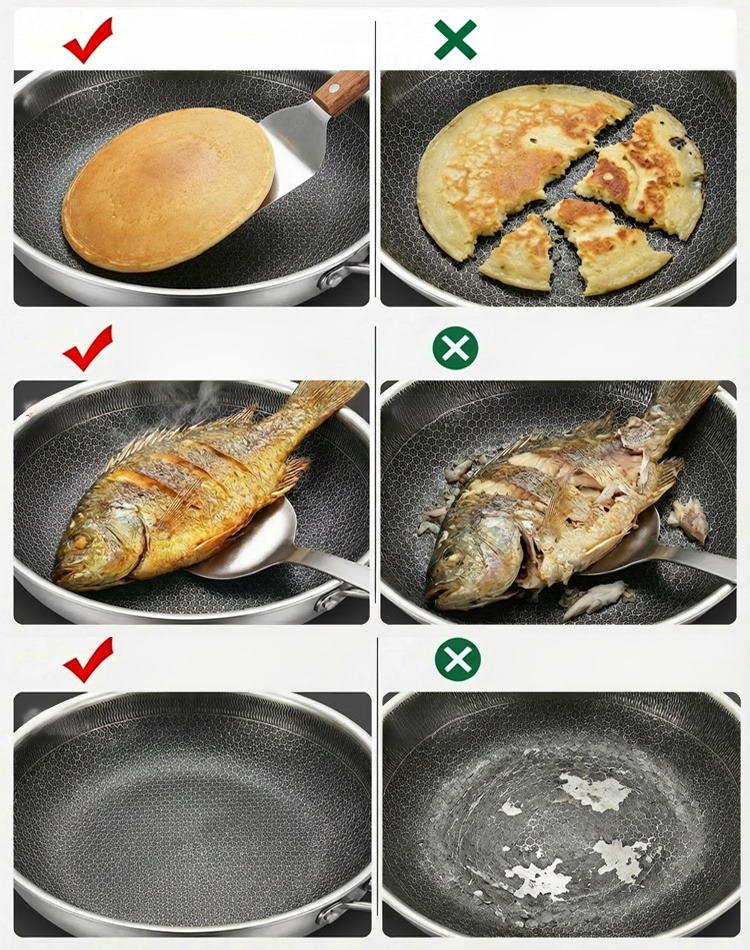 Stainless Steel Frying Pan for Eggs and Steaks