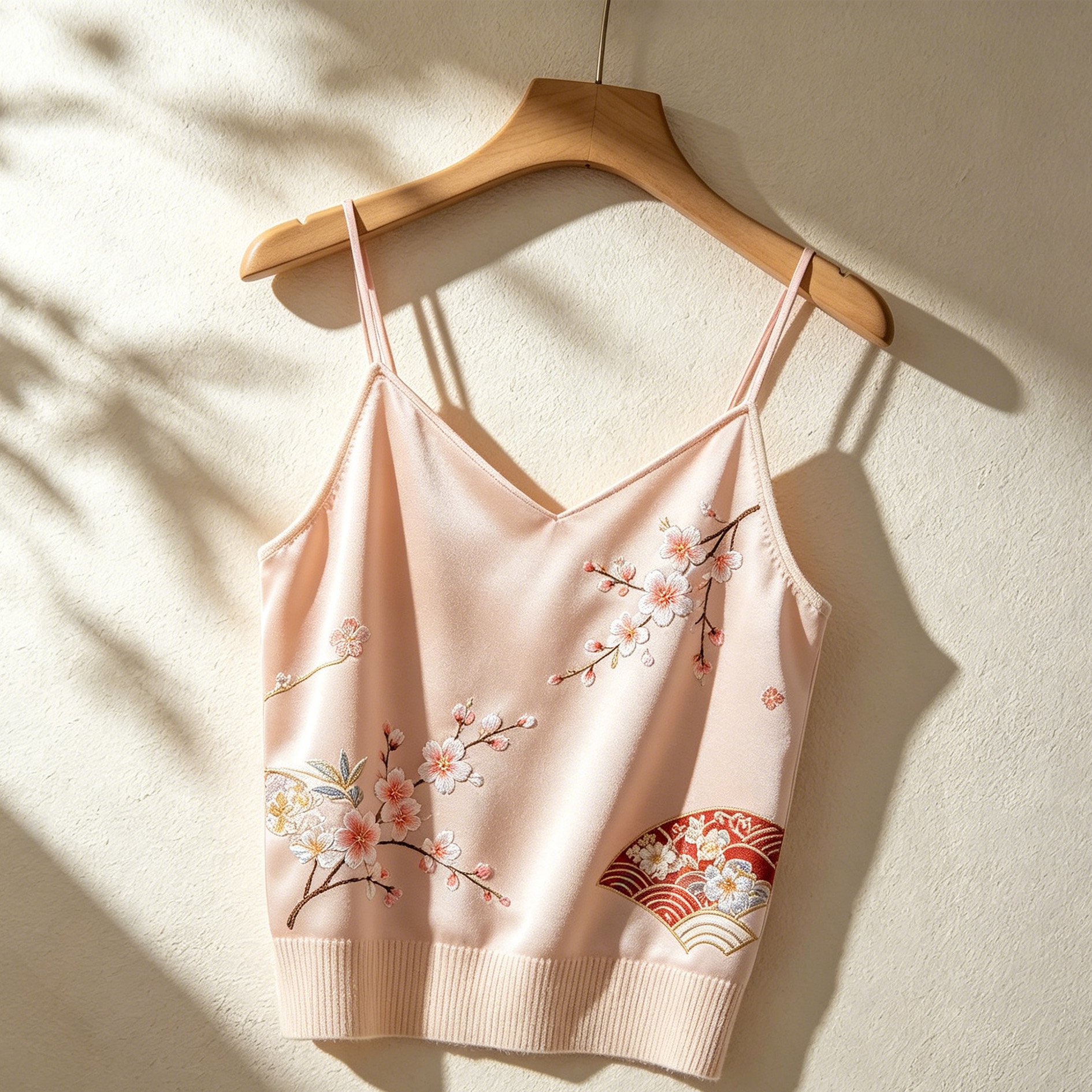 中国風刺繍入りバックレストップス