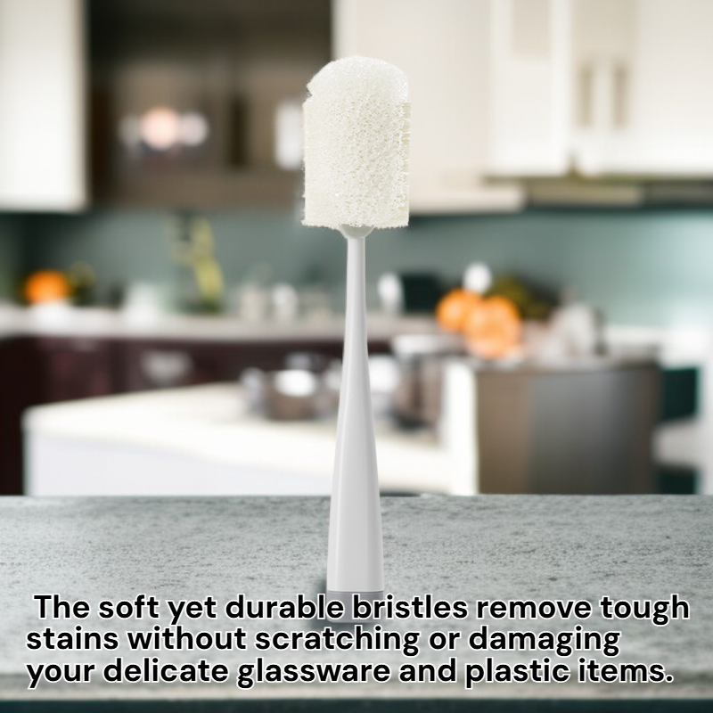 Multipurpose Sponge Cleaning Brush for Cups and Bottles, Detachable Head Design