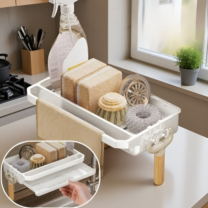 Küchenaufbewahrungsregal für Geschirrtücher und Abtropfkörbe