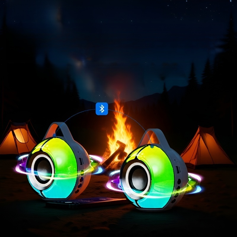 مكبر صوت محمول بإضاءة ملونة RGB بتقنية
