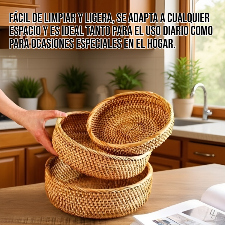 Panera de ratán para almacenar pan