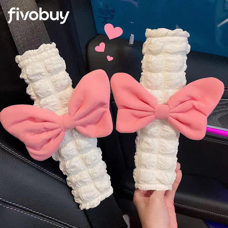 แผ่นรองไหล่รถยนต์แบบมีโบว์ (แพ็คคู่)