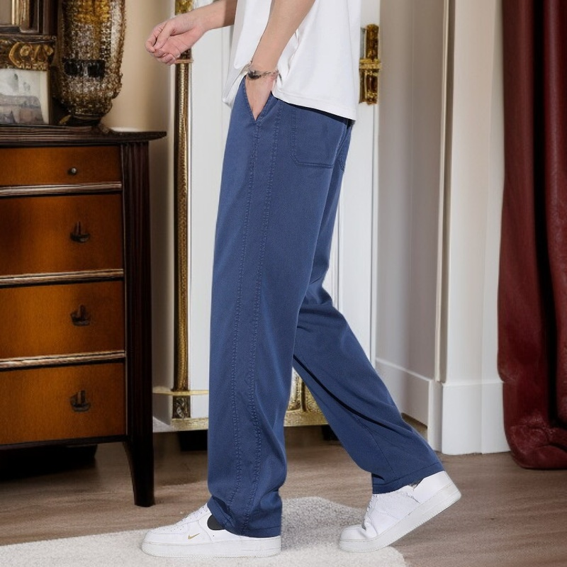 メンズ ルーズストレートレッグ シワになりにくいジーンズ