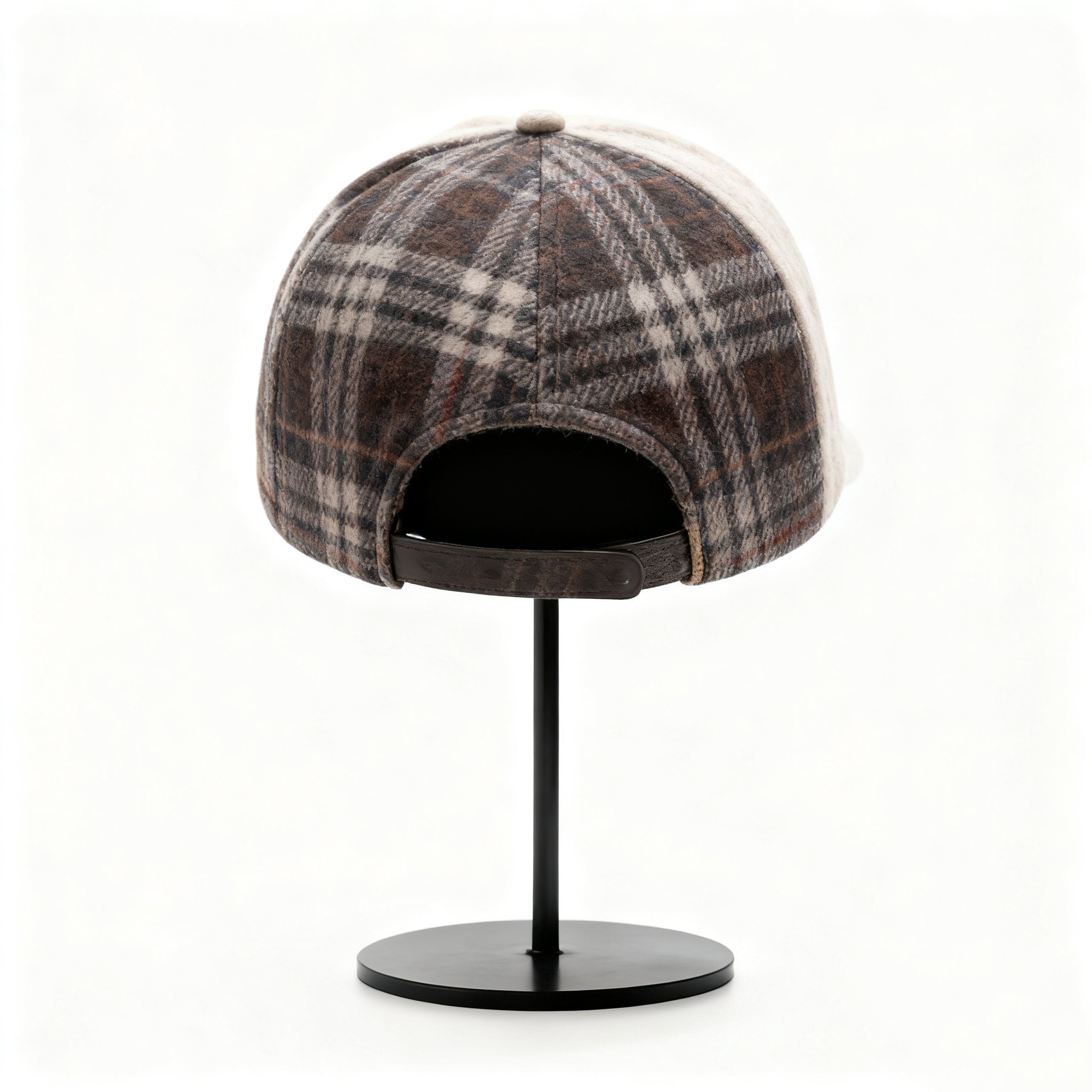 체크무늬 가을겨울 야구 모자