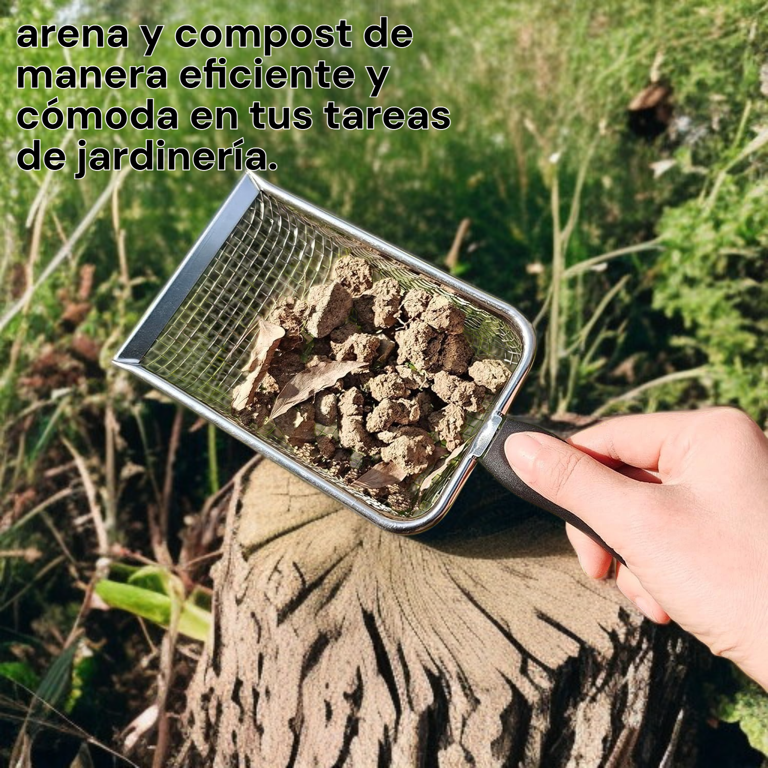 Tamiz de Suelo para Jardinería con Mango, 2 Piezas