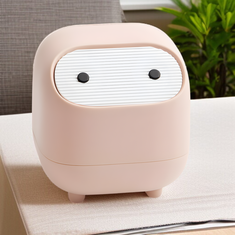 デスクトップゴミ箱 オフィス用 蓋付き プッシュ式 ミニ収納ボックス