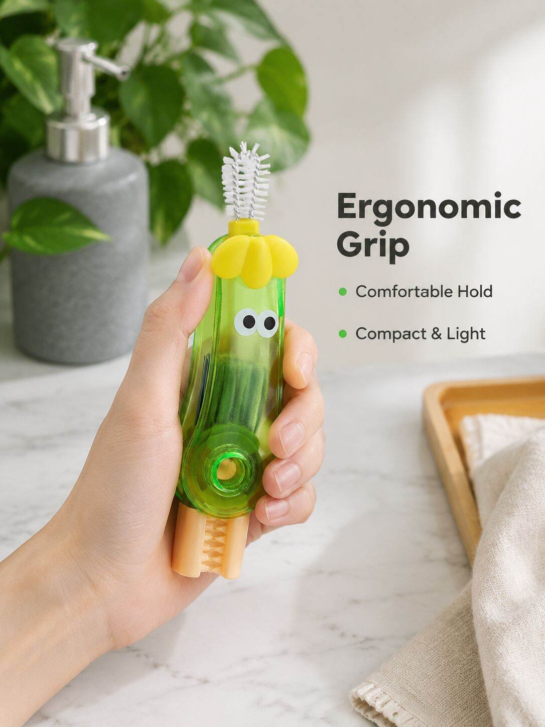 Multifunctional Eggplant Cup Lid Cleaning Brush