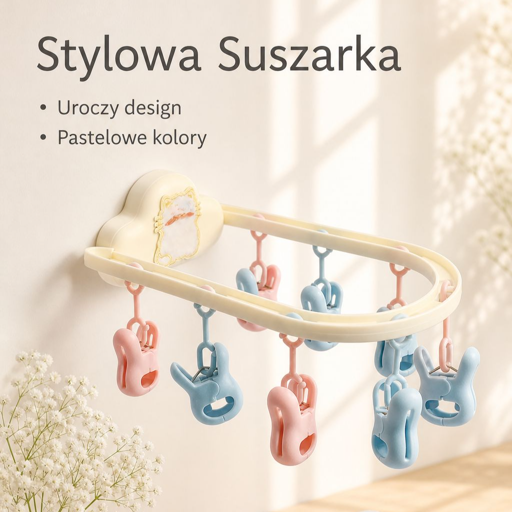 Domowa suszarka na bieliznę i skarpetki bez śladów, z klipsami, do ubrań dziecięcych