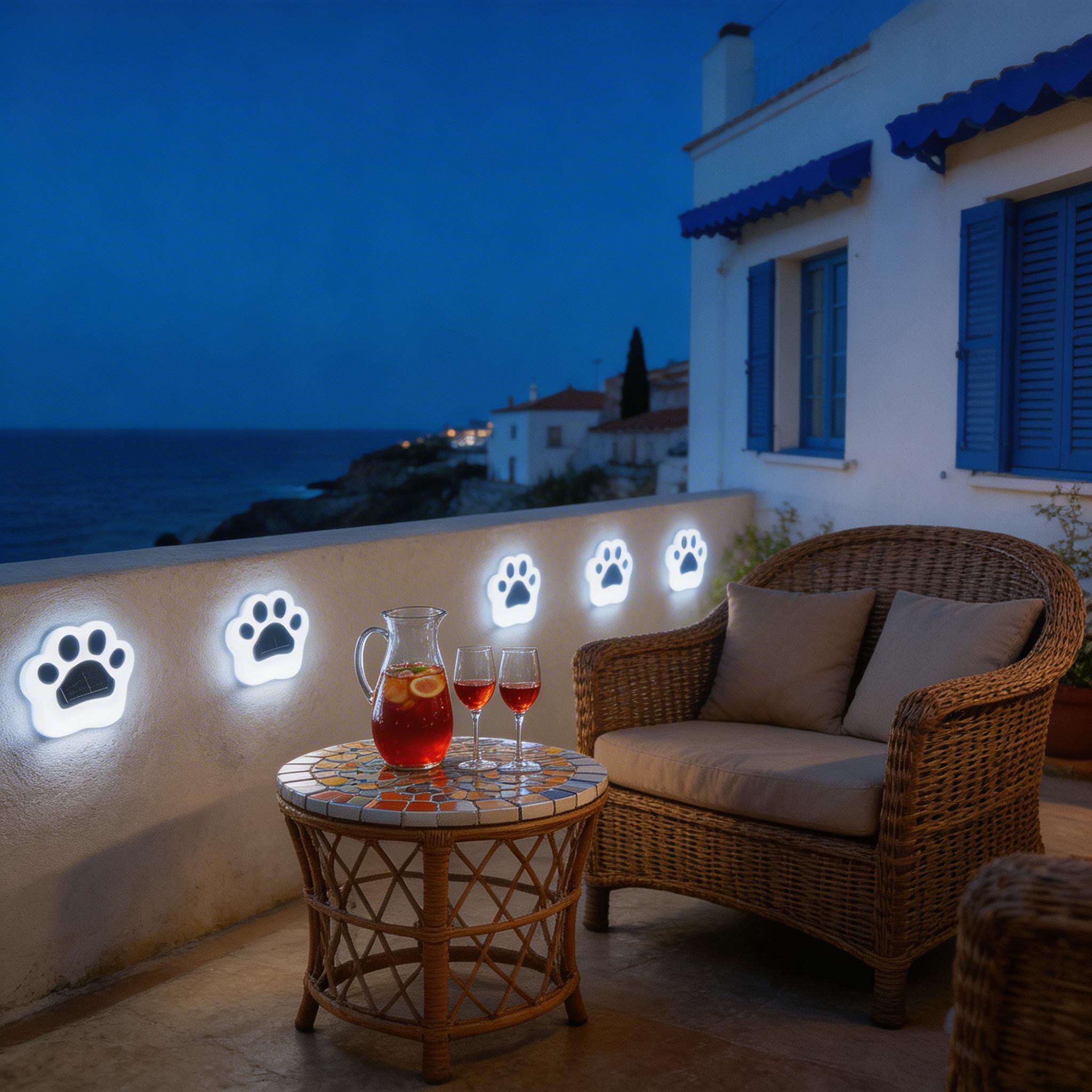 Lámpara solar con forma de pata de oso para césped, jardín y patio exterior