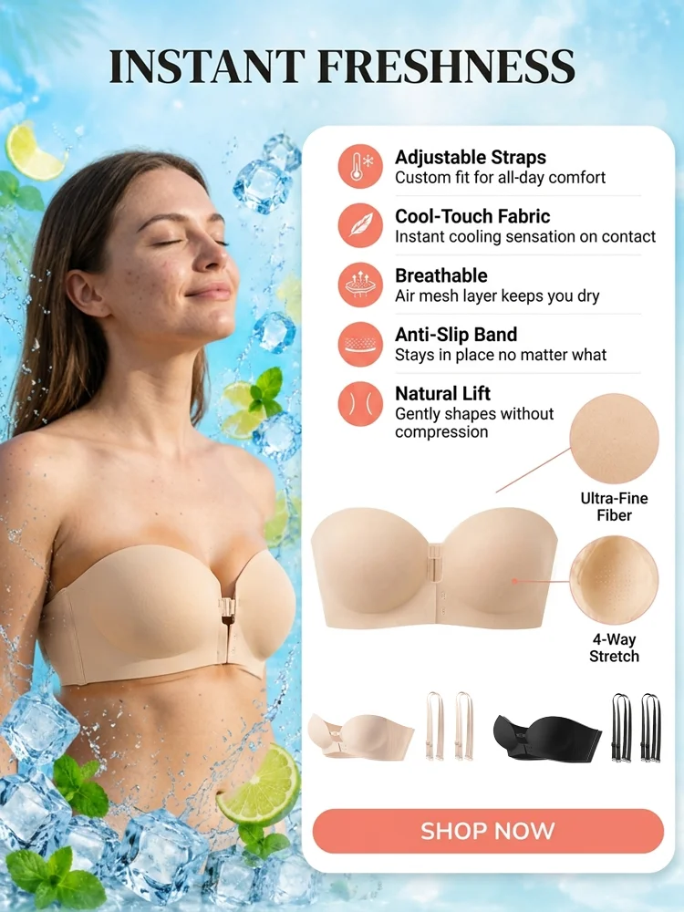 [Seamless, Sensitive-Free, All Scenarios] Breathable Ice Silk Front Closure Push-Up Seamless Bra