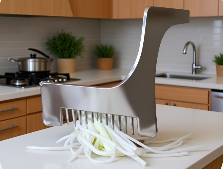 Detailansicht der ultrafeinen Raspel für Frühlingszwiebeln