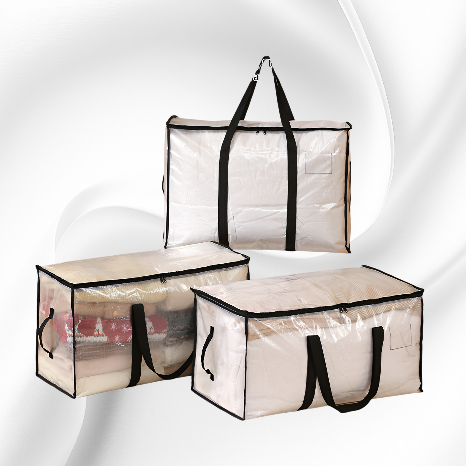 加厚加大搬家袋附提把，雙拉鍊設計，重型耐用收納袋