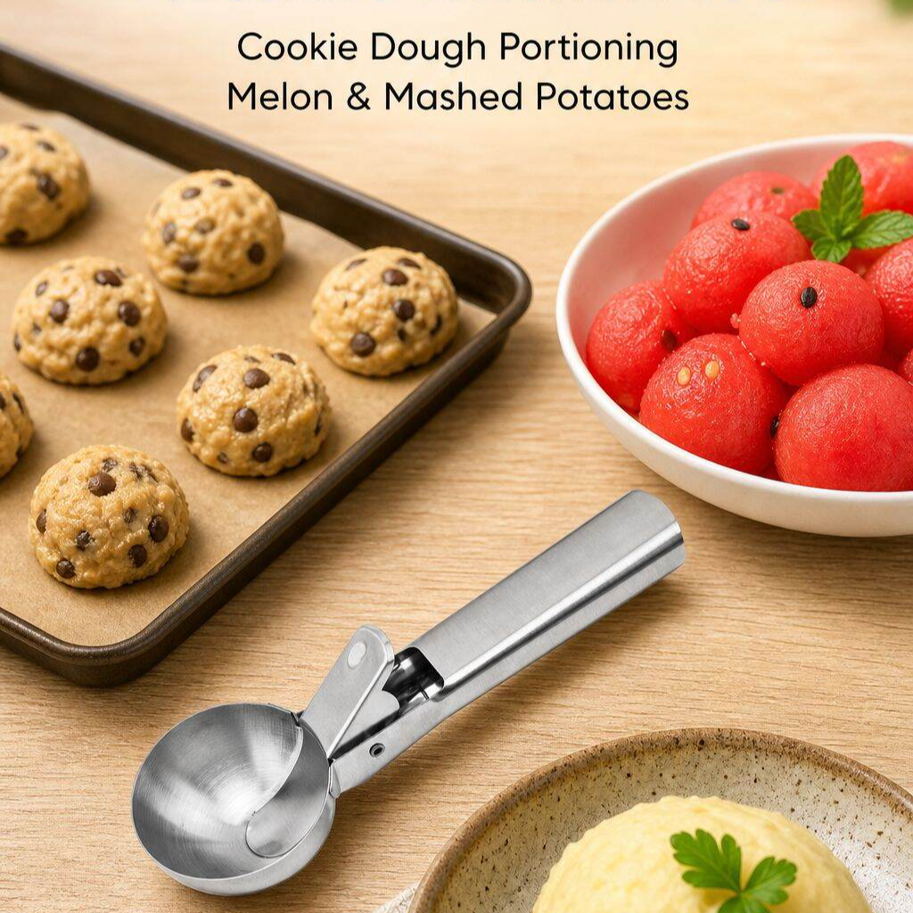 Commercial Smooth Stainless Steel Ice Cream Scooper