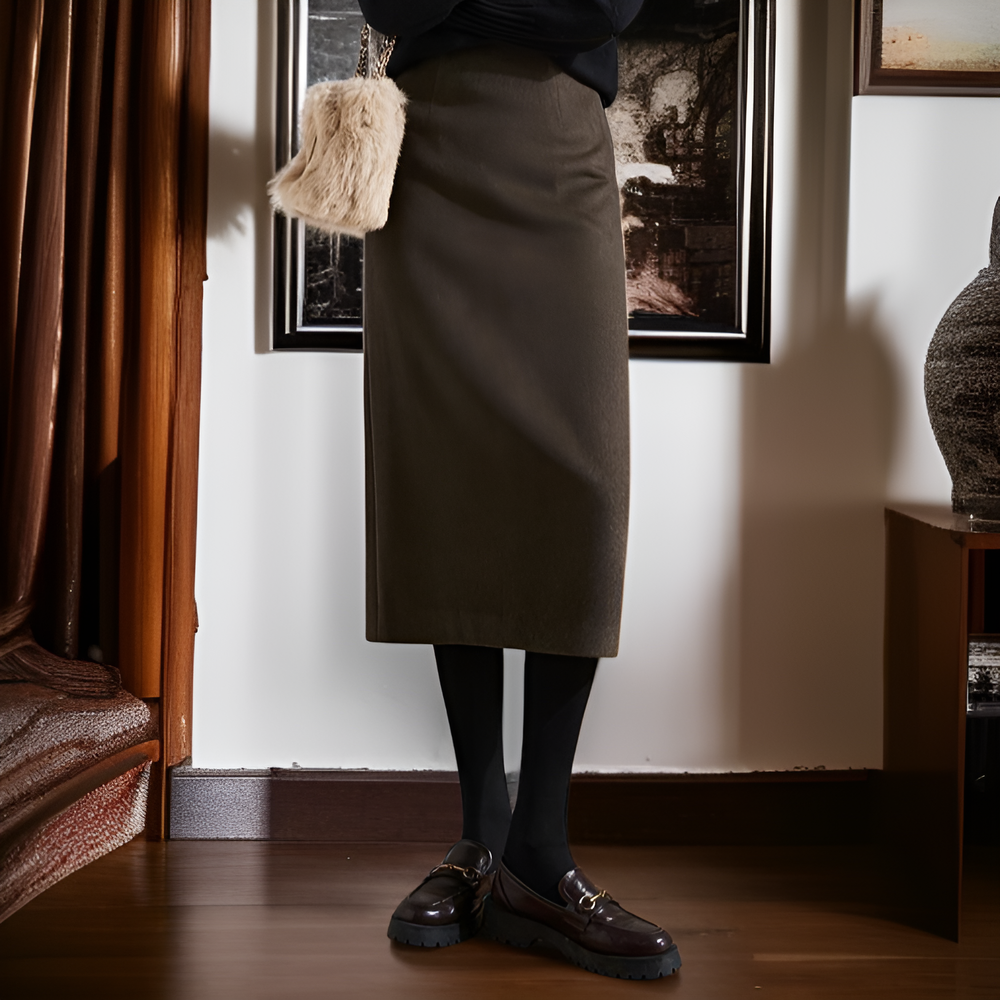 날씬해 보이는 무릎 위 길이 스커트