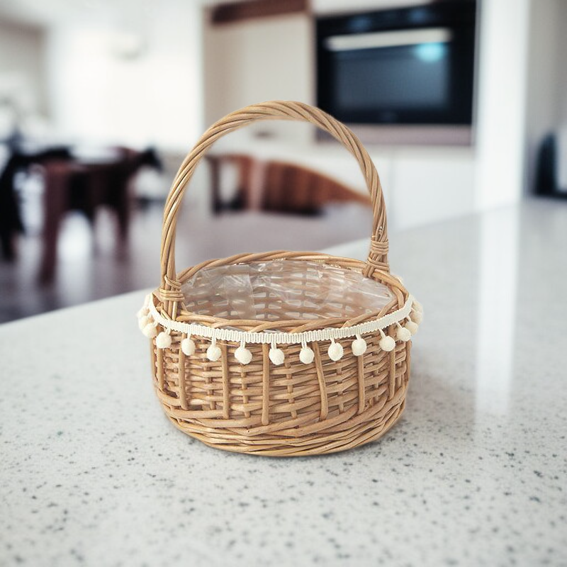 Woven Rattan Hand Basket