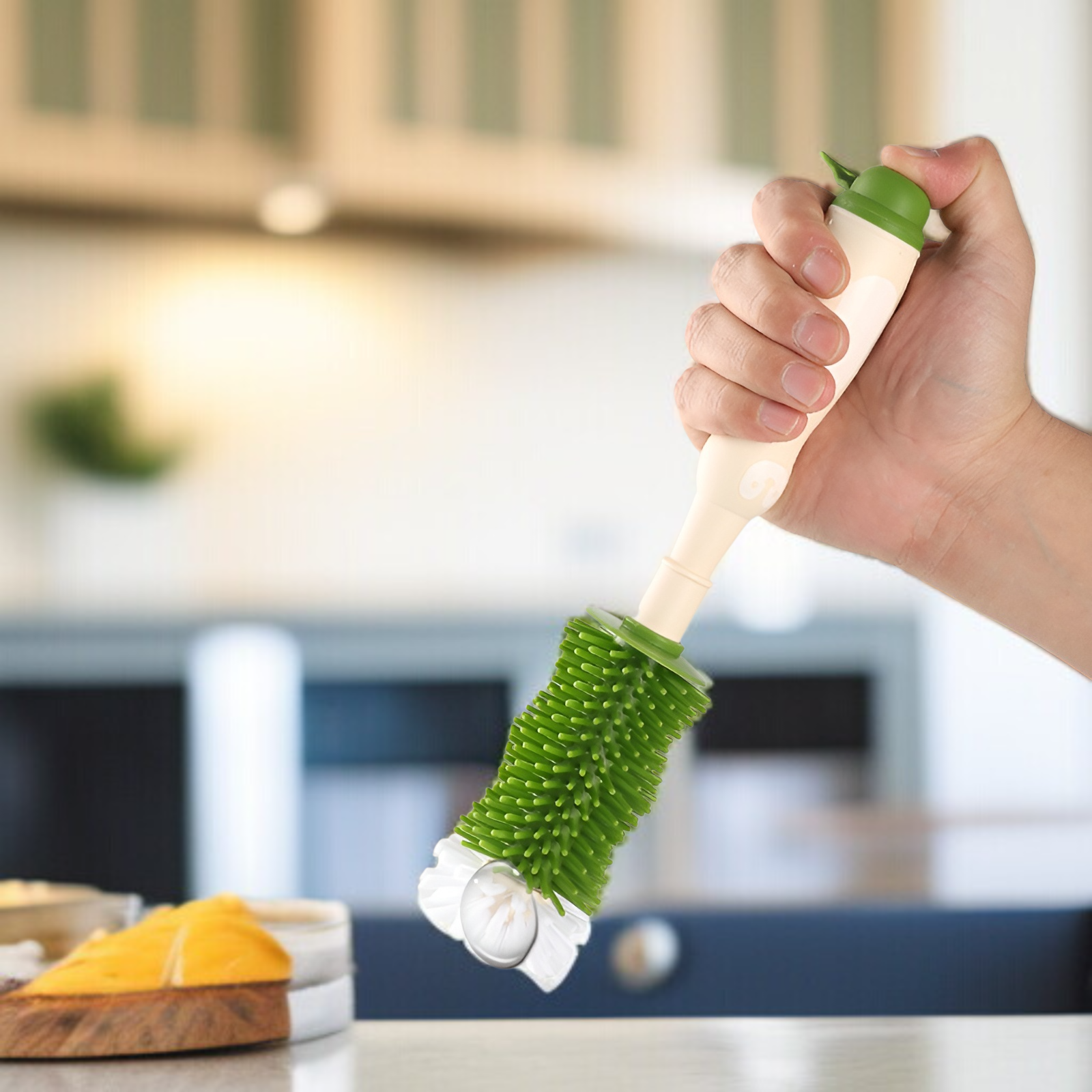 Set de cepillos limpiadores de botellas de silicona y nailon