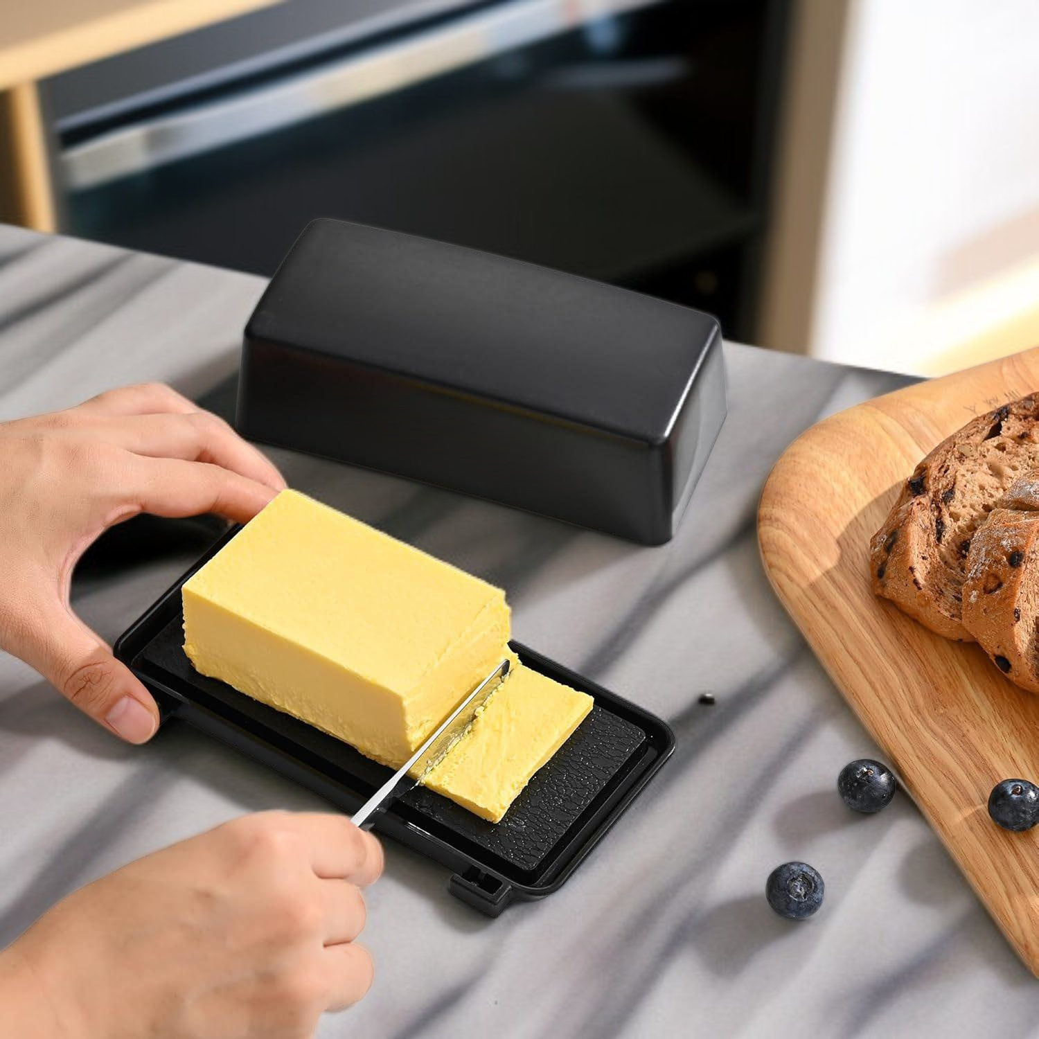 실용적인 버터 저장 및 절단 세트
