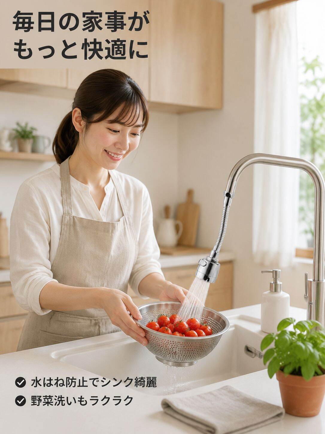 加圧式キッチン節水飛沫防止蛇口延長器
