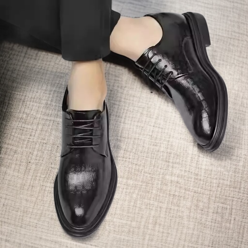 블랙 비즈니스 웨딩 슈즈 남성 기모 정장 구두 청년 남성화 면구두 추동 블랙 웨딩 구두