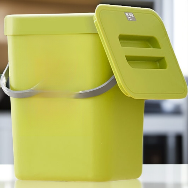 뚜껑이 있는 벽걸이식 음식물 분리수거 쓰레기통 주방 욕실용