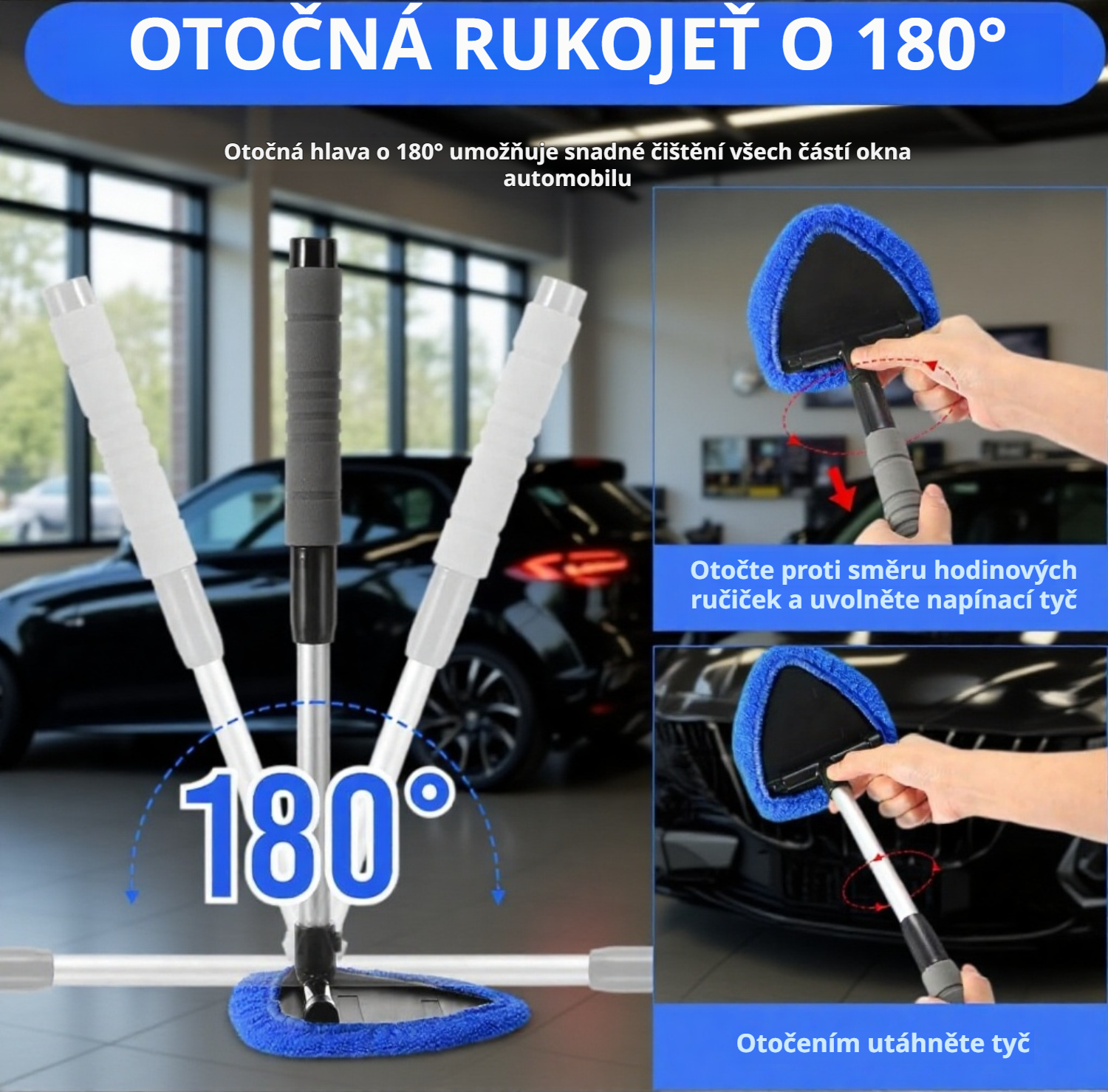 Snadné čištění oken automobilu
