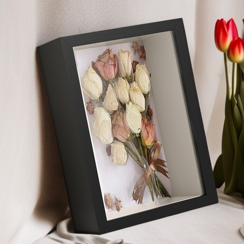 相框擺台立體中空乾燥花diy手工擺飾展示盒