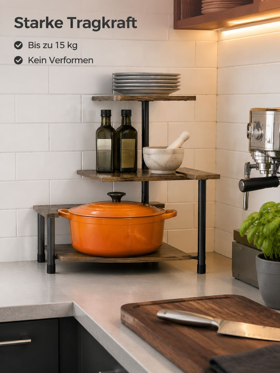Küchenarbeitsplatte Ecke Desktop mehrschichtiges Lagerregal Badezimmer Wand Ecke Lagerregal