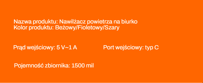 Mini nawilżacz powietrza z podświetleniem LED