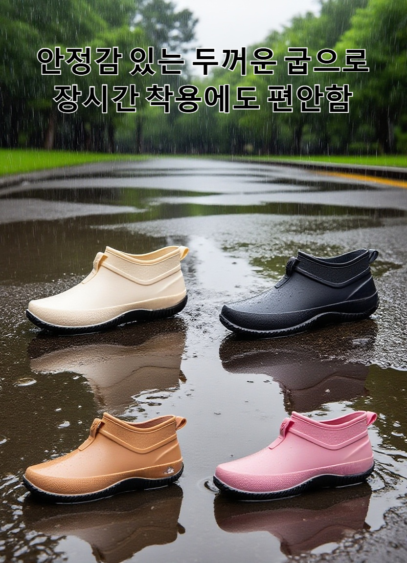 여성 방수 짧은 레인부츠 측면 이미지
