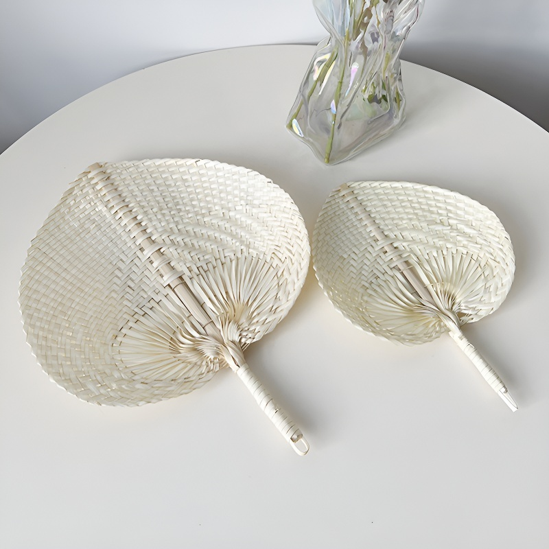 수제 베트남 복숭아 모양 대나무 부채 컬러 예술 여름 부채