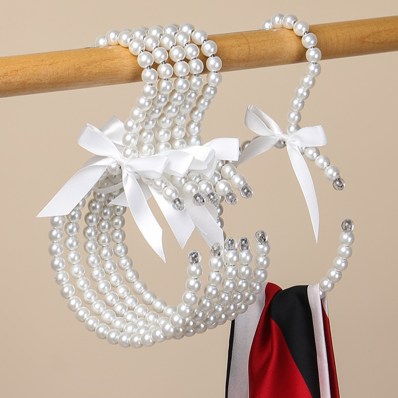 Perchero de pared antideslizante con perlas estilo lujo ligero