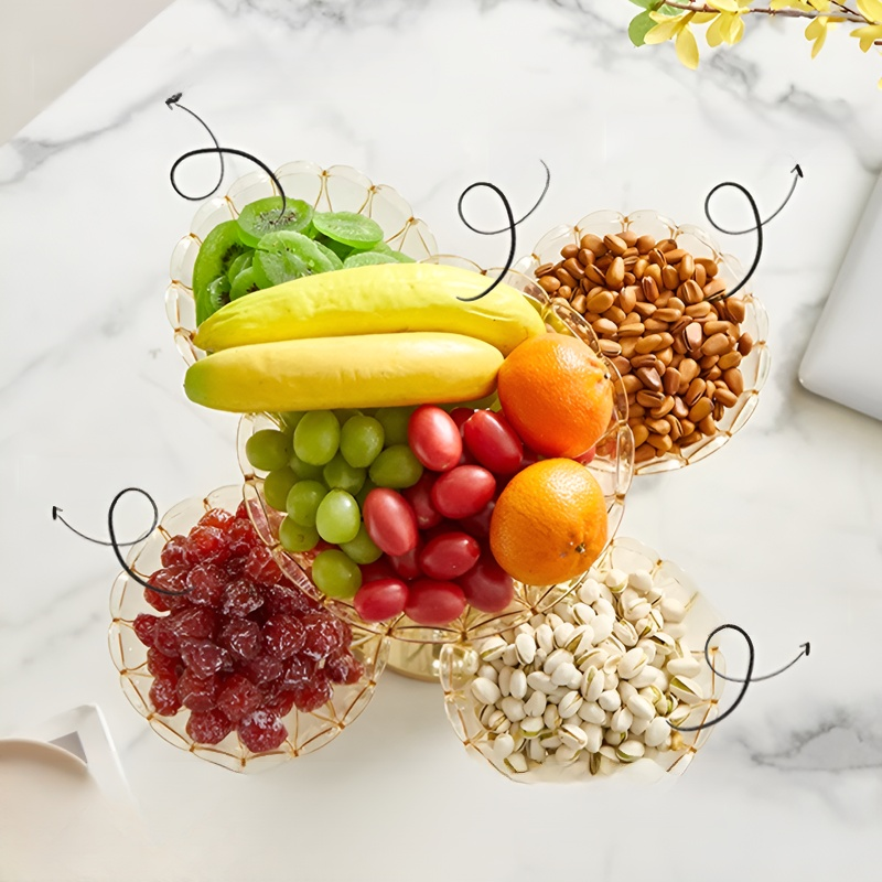 ถาดผลไม้แห้งหมุนได้ กล่องขนมคริสตัล ถาดผลไม้สำหรับห้องรับแขก