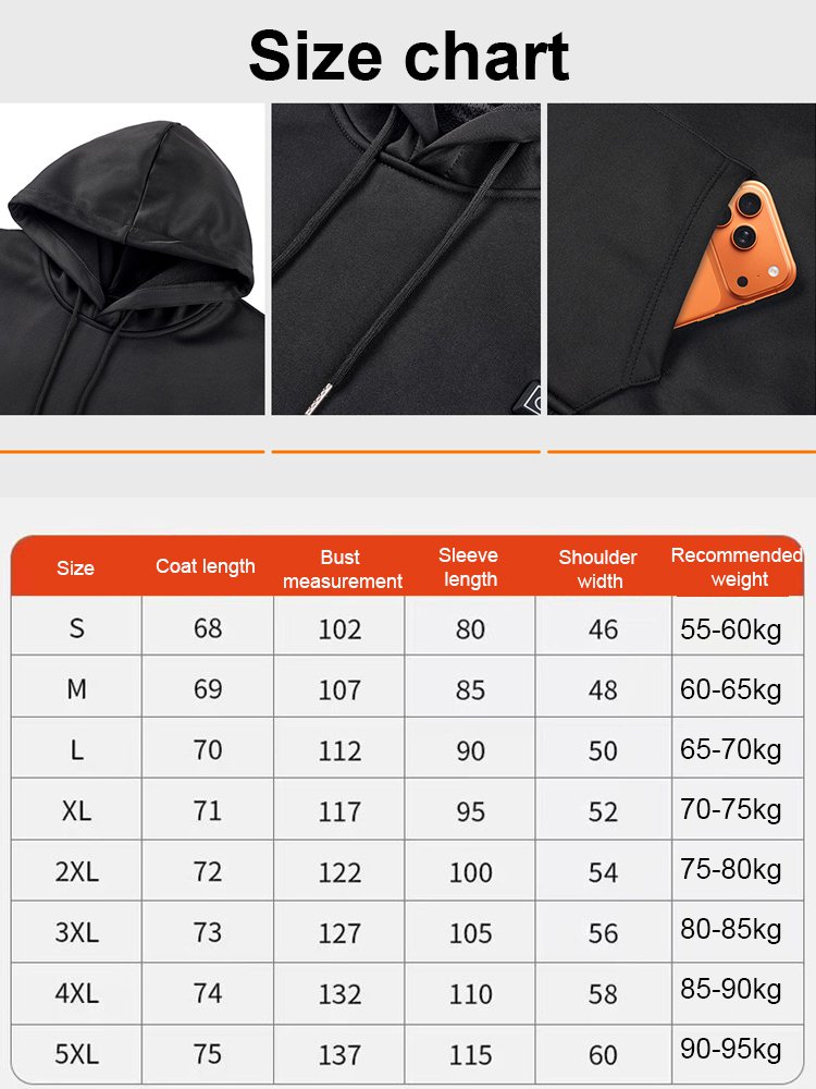 【10-Second Rapid Heating】Winter Smart Electric Heated Hoodie
