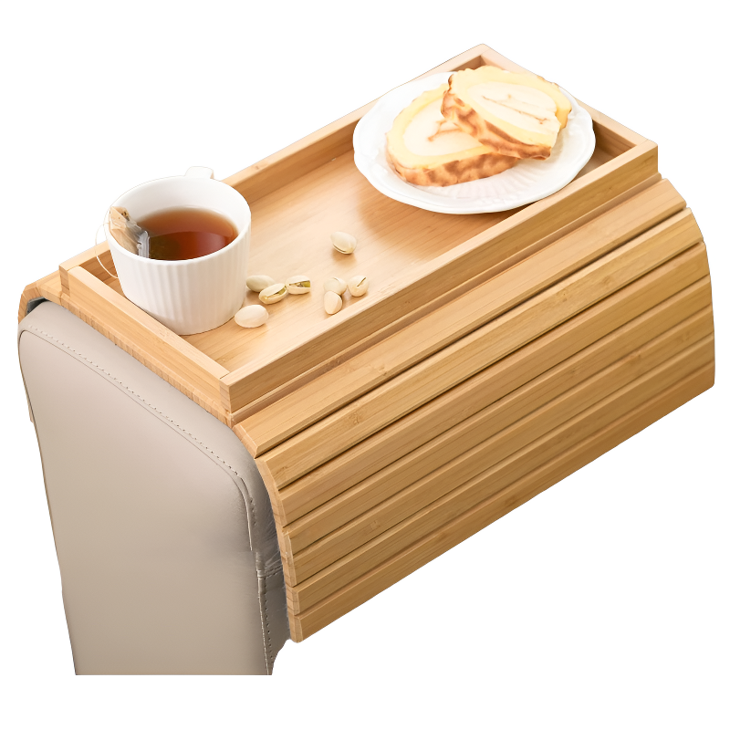 ถาดไม้ไผ่แบบพับได้ ถาดอาหารและผลไม้สารพัดประโยชน์