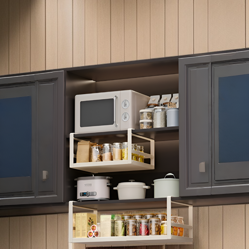 Verstellbares Gewürzregal zum Aufhängen, für Unterschränke und Aufbewahrungskörbe