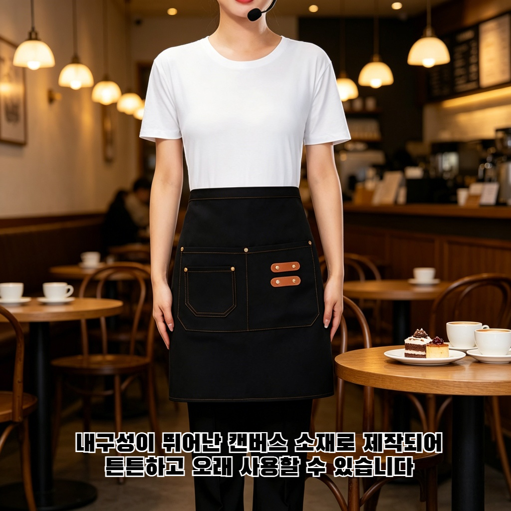 다주머니 캔버스 하프 앞치마