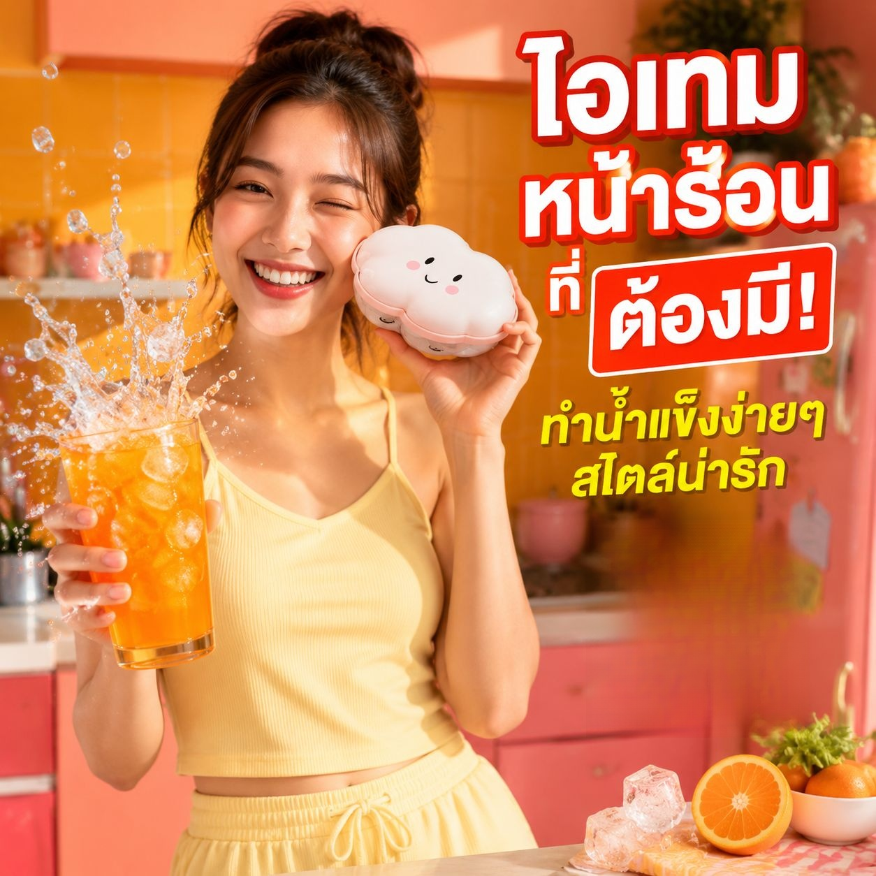 แม่พิมพ์ทำน้ำแข็ง 6 ช่อง แบบพกพา สำหรับใช้ในบ้าน