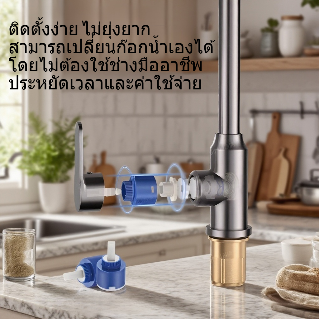 ดีไซน์ก๊อกน้ำทันสมัยในห้องครัว