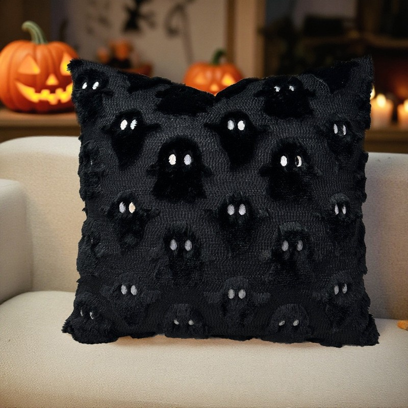 Halloween Pumpkin Ghost Plush Pillow Cover Fun Decor