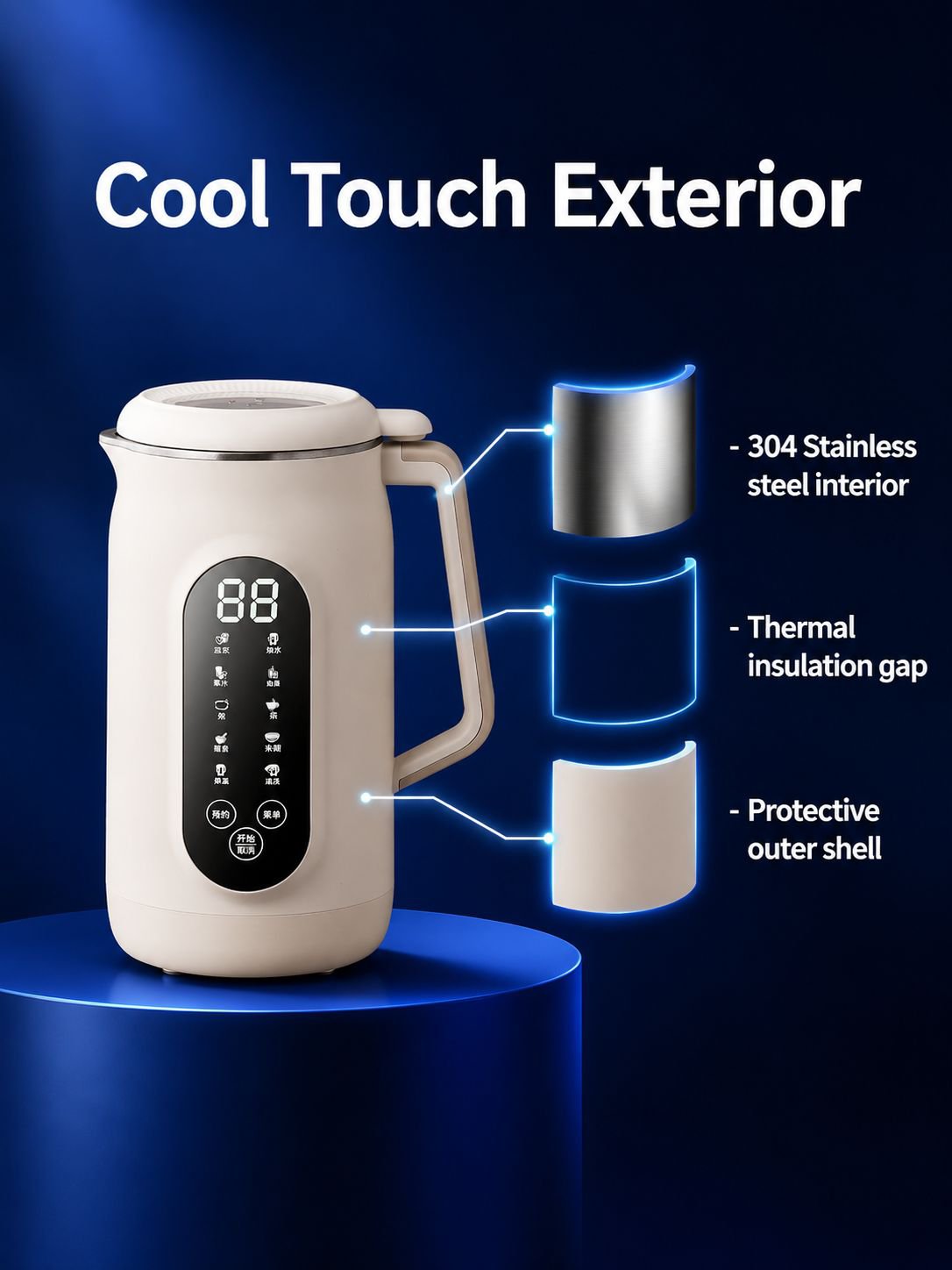 Large capacity soy milk maker with measuring cup