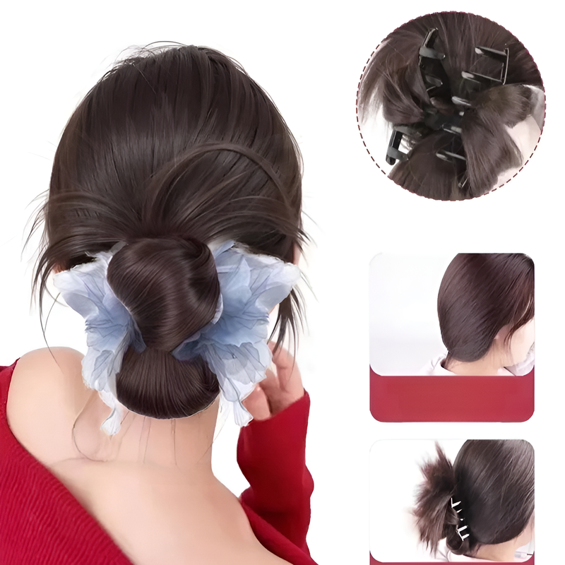 วิกผมมวยต่ำสำหรับผู้หญิง พร้อมกิ๊บติดผม