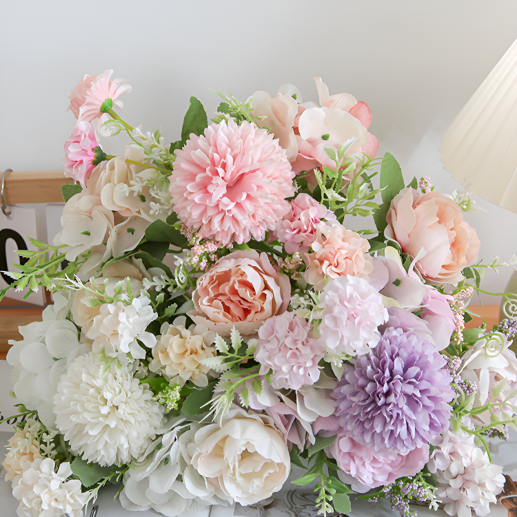 Realistic Mixed Flower Artificial Bouquet