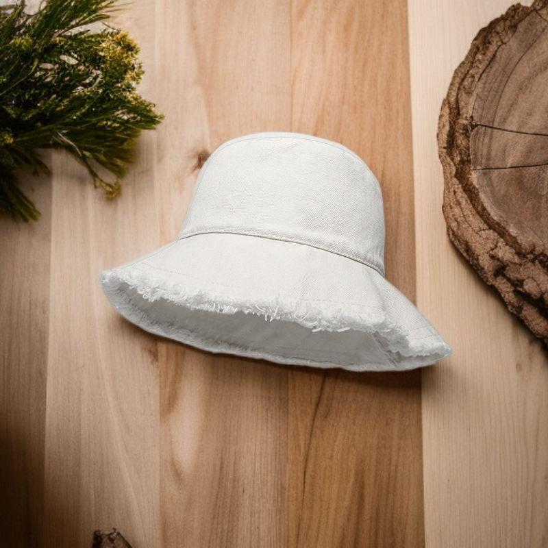 빈티지한 느낌의 올풀림 마감 여성용 워싱 코튼 피셔맨 햇
