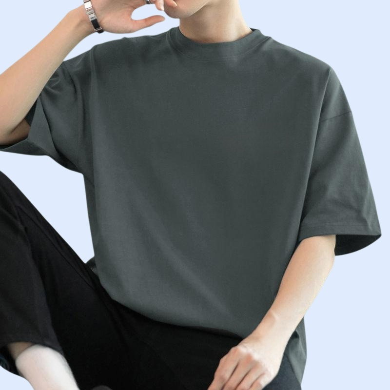  เสื้อยืดผู้ชายผ้าฝ้ายแท้ แขนสั้น ทรงหลวม ใส่สบาย สำหรับหน้าร้อน