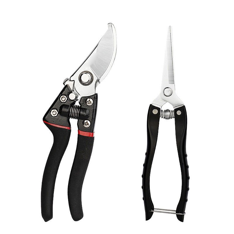 ステンレス製の滑り止め付き剪定鋏